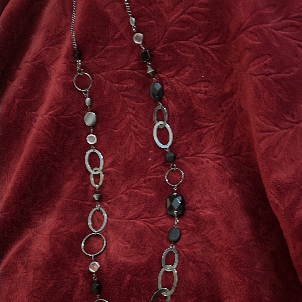 Elegant Black and Silver Necklace
